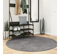 Round Rug Anthracite 160 cm Polyester Short Pile Non-Slip Washable Machine30CFit