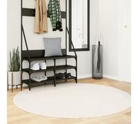 Round Rug Beige Ø 160 cm 100% Polyester Teddy Soft Plush Floor Mat Oeko-Tex Cozy