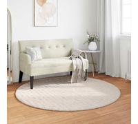 Round Rug Beige Soft Ø120 cm Polyester Non-Slip Machine Washable Indoor/Outdoor