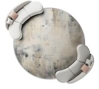 Round Rug Bohemian Shabby Background Area Rugs Large Living Room, Washable Non Slip Area Rug Diameter 245 cm, Light Beige Carpet Bedroom Accent Mat Home Décor Rugs Pads Floor Protectors