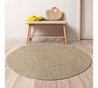 Round Rug Brown Jute-Look Ø90cm Polypropylene Outdoor Indoor Durable Waterproof