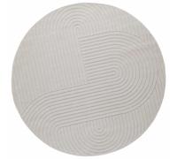 Round rug Cream Ø120cm Polyester Non-Slip Indoor/Outdoor Soft Durable Mat CozyXL