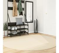 Round Rug Cream 200 cm Ø 100% Polyester Soft Plush Short Pile Non-Slip Washable