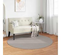 Round Rug Cream Taupe Ø120cm Polyester Non-Slip Machine Washable Indoor Outdoor