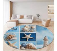 Round Rug Simple Polygons Bulldog Area Rugs Large, Living Room Washable Non Slip Diameter 150 cm White Carpet, Bedroom Accent Mat Home Décor Carpets Pads Floor Protectors