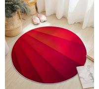 Round Rugs 120 cm for Living Room, Abstract Gradient Lines 3D Render Theme Machine Washable Non Slip Area Rugs for Bedroom Kids Room Decor, Soft Short Pile Circle Carpet, Chinese Red