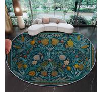 Round Rugs 150 cm (Round) For Living Room Circle Area Rugs With Geography Maps Minimalism With Non Slip Backing Washable Rug For Bedroom Soft Printed Carpet For KidS Navy Blue