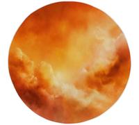 Round Rugs Contemporary Living Room 120cm, Tan Low Pile Rugs Machine Washable Non-Slip Carpet, Non-Shedding Gradient Clouds Printed Design for Dining Room Bedroom