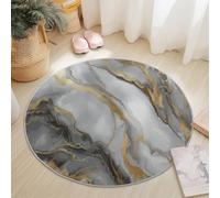 Round Rugs for Living Room 150 cm, Modern Herringbone Marble Soft Carpet Anti-Skid Large Crawling, Rug Machine Washable Indoor Circle Floor Mat for Bedroom Bathroom Hallway Home Decor, Brown Beige