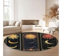 Round Rugs for Living Room 180 cm, Vintage Gothic Skull Rose Soft Carpet Anti-Skid Large Luxury Crawling, Rug Machine Washable Indoor Circle Floor Mat for Bedroom Bathroom Hallway Home Decor, Grey