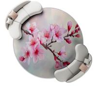 Round Rugs for Living Room 210 cm, Watercolor Cherry Blossom Branches Soft Carpet Anti-Skid Large Luxury Crawling, Rug Machine Washable Indoor Circle Floor Mat for Bedroom Hallway Home Decor, Pink