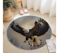 Round Rugs for Living Room 245 cm, Natural Sunshine Beach Soft Carpet Anti-Skid Large Luxury Crawling, Rug Machine Washable Indoor Circle Floor Mat for Bedroom Bathroom Hallway Home Decor, Blue Brown