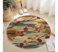 Round Rugs for Living Room 60 cm, Simple Alcohol Ink Soft Carpet Anti-Skid Large Luxury Crawling, Rug Machine Washable Indoor Circle Floor Mat for Bedroom Bathroom Hallway Home Decor, Dark Green