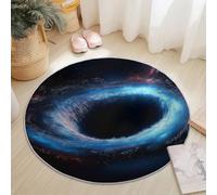 Round Rugs for Living Room 90 cm, Fantasy Flames Smoke Soft Carpet Anti-Skid Large Luxury Crawling, Rug Machine Washable Indoor Circle Floor Mat for Bedroom Bathroom Hallway Home Decor, Fiery Red