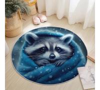 Round Rugs for Living Room 90 cm, Fantasy Flames Smoke Soft Carpet Anti-Skid Large Luxury Crawling, Rug Machine Washable Indoor Circle Floor Mat for Bedroom Bathroom Hallway Home Decor, Fiery Red