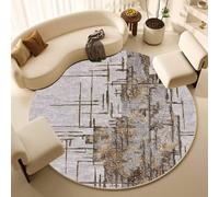 Round Rugs for Living Room Beige Brown Retro Round Outdoor Rug Non-Slip Rugs Living Room Bedroom Washable Rug for Kids Room Bedside Circle Rug Soft Round Rug 80cm