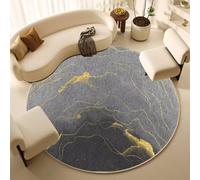 Round Rugs for Living Room Grey Gold Lines Round Outdoor Rug Non-Slip Rugs Living Room Bedroom Washable Rug for Kids Room Bedside Circle Rug Soft Round Rug 60cm
