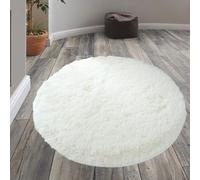 Round Rugs Living Room, 80x80cm White Faux Fur Soft Circle Rug Floor Carpet Shaggy Bedroom Furry Carpet Fluffy Circular Rug For Teen's Room