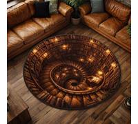 Round Rugs Living Room,Washable Non Slip Area Rug (Secret Staircase,40cm) | Runner Rug for Bedroom Soft Floor Carpets Mat Beside Rugs for Hallway Living Room, Halloween