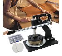 Round Sampler Cutter with Hand Press, Adjustable Cutting Thickness for Film, Paper, Cloth, Wool, and Leather, Includes 2 Pads