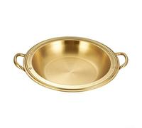 Round Seafood Pan 20cm Stainless Steel Tapas Serving Dish | stainless steel tray with twin handles for serving hot tapas, snacks, and seafood.
