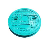 Round Septic Tank Cover and Frame, Heavy-Duty PE Plastic Manhole Cover with Handle, Non-Slip Surface for Yard, Driveway, Lawn - Durable Sewage Basin Lid