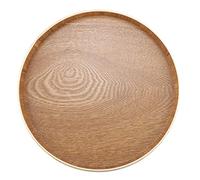 Round Serving Tray, Wood Serving Tray, Organic Dried Fruit Tray, Breakfast Tray, Stackable Food Storage Tray for Cafe Restaurant Hotel (30 cm)