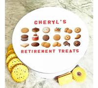 Round Set Of Cookies Retirement Treats Personalised Biscuit Tin Personalised Gift | Custom Gift | Personalized Tin | Cake, Biscuit & Treat Tins | Gift For Her | Gift For Him