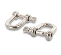 Round Shackle 3 mm Stainless Steel V4A Pack of 6 D-Ring Shackles 3 x 6 x 12 mm (WLL): 82 kg (Ideal as a Link Between Chains, Wire Rope or Dog Leashes) - Short Shape