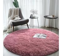Round Shag Area Rugs for Living Room,Blush Soft Fuzzy Carpet, 5'X5'Round Plush Rugs, Upgrade Anti-Skid Modern Furry Rugs Fluffy Carpets for Kids Room Blush 5Ft