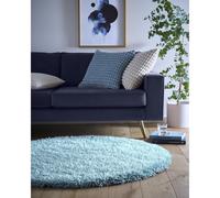 Round Shaggy Duck Egg Blue Rug - 133 x 133 cm - Chicago - Origins