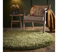 Round Shaggy Green Rug - 133 x 133 cm - Chicago - Origins