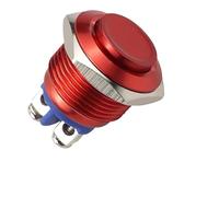Round Shape 16mm IP67 Metal Push Button Switch Waterproof Self-reset Momentary Locking Latching NO High/Flat/Momentary(10pcs)
