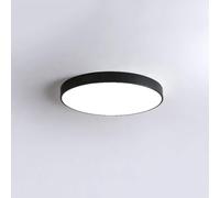 Round Shape 3-Colors Dimmable Flush Mount LED Ceiling Light Lighting Fixtures 1.9in Ultra-Thin Circle 48W Energy Saving Lamp for Bedroom Living Room Hallway 15.7in Black(50cm)
