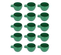 Round Shape Bird Food Bowl Thickened Cage Food Container Water Feeding Bowl for Pet Supplies Cage Accessories Environmentally Friendly Plastic Material 15Pcs Set 5.2 x 3.6 cm
