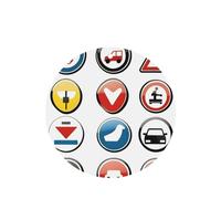Round Shape Car Air Fresheners Traffic Symbols In E Pattern 6 Pcs Car Aromatherapy Tablets For Car Wardrobe Shoe Cabinet Eliminate Odors