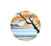 Round Shape Car Air Fresheners Tree At The Water'S Edge Pattern 6 Pcs Car Aromatherapy Tablets For Car Wardrobe Shoe Cabinet Eliminate Odors