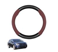 Round Shape Car Steering Wheel Cover For Avensis T270 2010-2018 Carbon Fiber and Microfiber PU Leather Breathable Anti-Slip Sport Protector Cover Auto Interior Accessories Glossy,Wine red