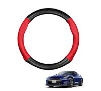 Round Shape Car Steering Wheel Cover For GT-R R35 2008-2019 Carbon Fiber and Microfiber PU Leather Breathable Anti-Slip Sport Protector Cover Auto Interior Accessories Glossy(Red)