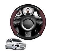 Round Shape Car Steering Wheel Cover For Panda 169 2003-2016 Carbon Fiber and Microfiber PU Leather Breathable Anti-Slip Sport Protector Cover Auto Interior Accessories Glossy(Wine red)