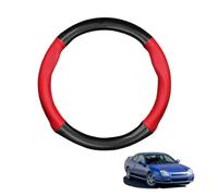 Round Shape Car Steering Wheel Cover For Prelude BB6 1997-2001 Carbon Fiber and Microfiber PU Leather Breathable Anti-Slip Sport Protector Cover Auto Interior Accessories Glossy,Red
