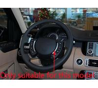 Round Shape Car Steering Wheel Cover For RR L322 Vogue HSE 2002-2012 Peach Wood and Microfiber PU Leather Breathable Anti-Slip Sport Protector Cover Auto Interior Accessories(Brown)