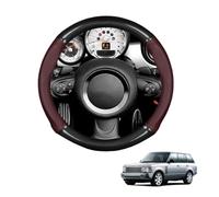 Round Shape Car Steering Wheel Cover For RR L322 Vogue HSE 2002 Carbon Fiber and Microfiber PU Leather Breathable Anti-Slip Sport Protector Cover Auto Interior Accessories Glossy(Wine red)