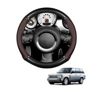 Round Shape Car Steering Wheel Cover For RR L322 Vogue HSE 2002 Carbon Fiber and Microfiber PU Leather Breathable Anti-Slip Sport Protector Cover Auto Interior Accessories Glossy(Dark brown)
