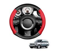 Round Shape Car Steering Wheel Cover For RR L322 Vogue HSE 2002 Carbon Fiber and Microfiber PU Leather Breathable Anti-Slip Sport Protector Cover Auto Interior Accessories Glossy(Red)