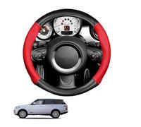 Round Shape Car Steering Wheel Cover For RR L405 Vogue HSE 2014 Carbon Fiber and Microfiber PU Leather Breathable Anti-Slip Sport Protector Cover Auto Interior Accessories Glossy(Red)
