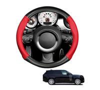 Round Shape Car Steering Wheel Cover For RR L460 Vogue HSE 2023+ Carbon Fiber and Microfiber PU Leather Breathable Anti-Slip Sport Protector Cover Auto Interior Accessories Glossy(Red)