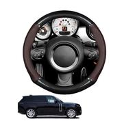 Round Shape Car Steering Wheel Cover For RR L460 Vogue HSE 2023+ Carbon Fiber and Microfiber PU Leather Breathable Anti-Slip Sport Protector Cover Auto Interior Accessories Glossy(Dark brown)