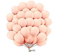Round Shape Plain 10 Inches Balloons Romantic Baloon Valentines Gift Birthday Wedding Anniversary Party Peach Colors Pack of 50
