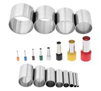 Round Shape Press Tool Set for Clay Work, 20 Piece Metal Form Group with 12 Large Pieces and 8 Small Press Tools for Making Tasks Round Clay Shaping Tools Metal Pieces Jewelry Making Art